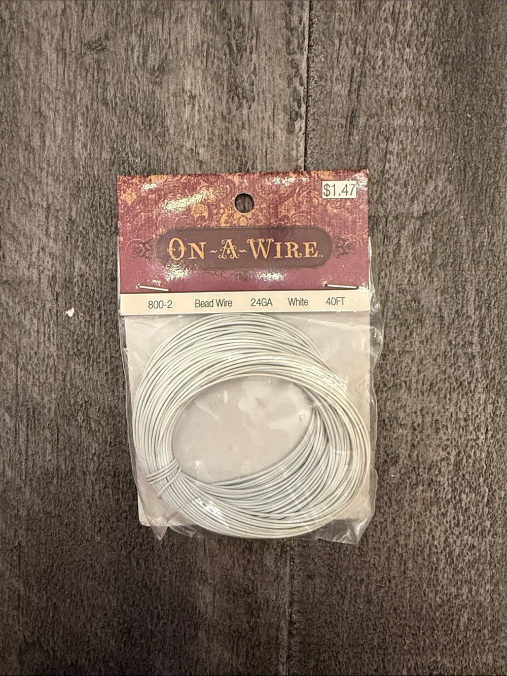 On-A-Wire 24GA Bead Wire - White